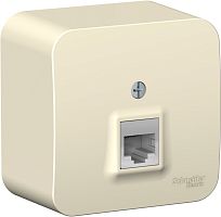 Розетка компьютерная накладная Systeme Electric Blanca 1-м. RJ45 5e молочный картинка